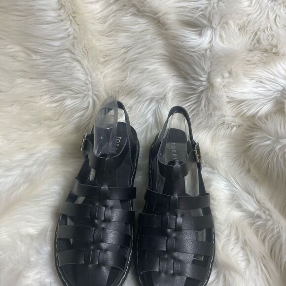 Torrid Platform Fisherman Sandal  Synthetic Black size WW 8.5 - Picture 4 of 10